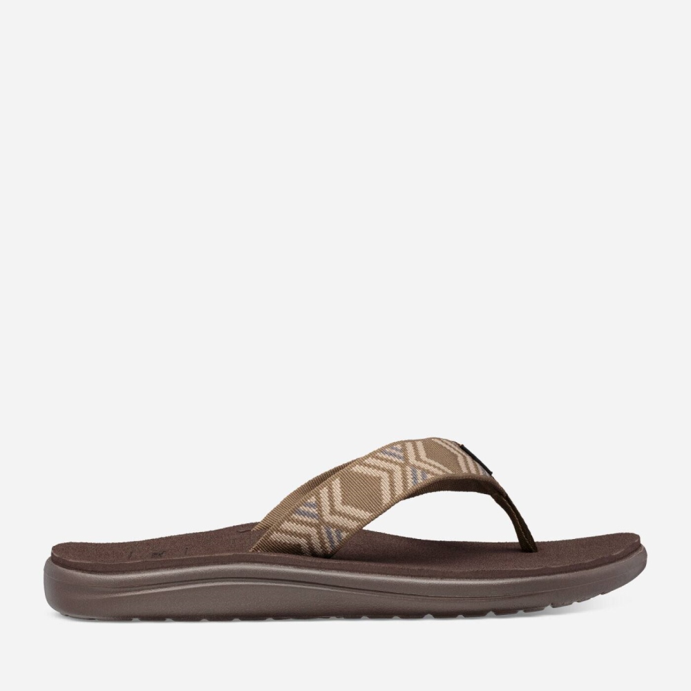 Olive Men's Teva Voya Flip Sandals | 284-WHQKNP