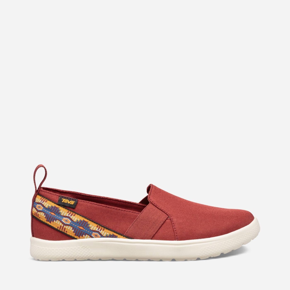 Red Women's Teva Voya Slip On Shoes | 592-BKJSDZ