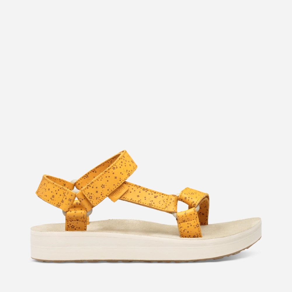 Yellow Women's Teva Midform Universal Star Flatform Sandals | 713-YWBZKR